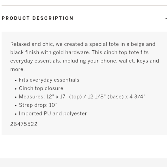 NEW! VICTORIA'S SECRET CINCH TOP BARE TOTE PURSE BAG SHOULDER BEIGE GOLD HANDBAG - Picture 8 of 8